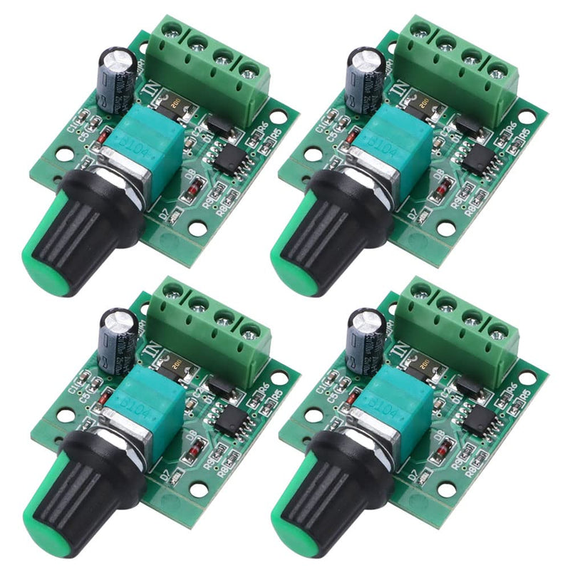 [Australia - AusPower] - VooGenzek 4 Pieces DC 1.8 V 3 V 5 V 6 V 12 V 2 A 30 W PWM Motor Speed Controller, 1803BK 1803B Adjustable Low Voltage DC Motor Speed Controller with Knob 30W 