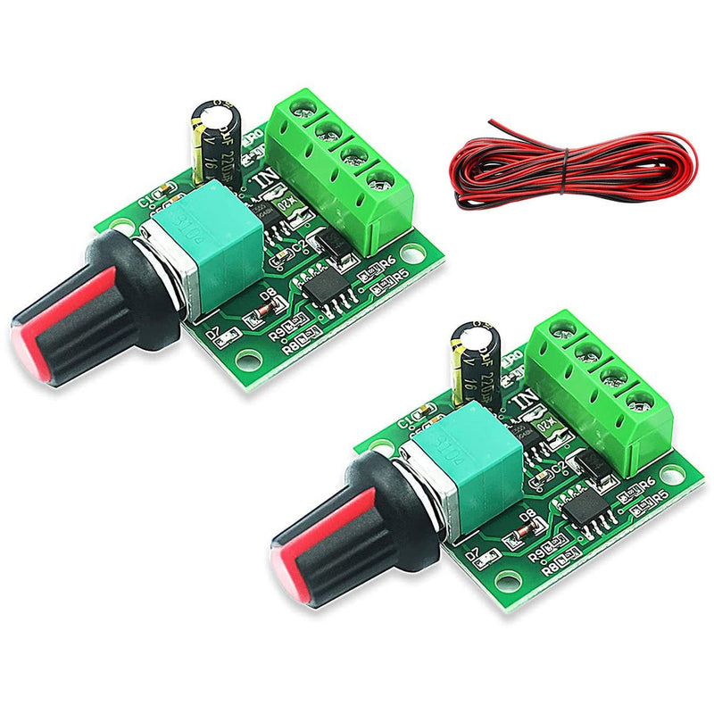 [Australia - AusPower] - RUNCCI-YUN 2pcs 1.8V 3V 5V 6V 7.2V 12V 2A PWM Motor Speed Controller, DC Speed Controller 12V, Motor Speed Switch Controller LED Volt Regulator Speed Controller 