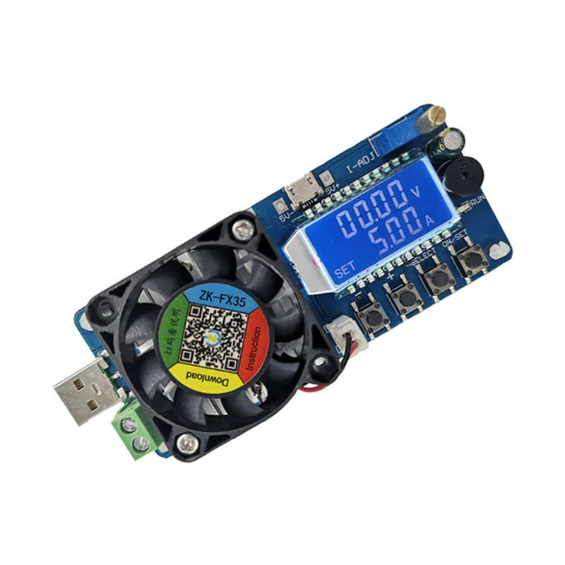 [Australia - AusPower] - WANGCL DC Electronic Load Tester FX25 4A 25W/FX35 5A 35W Constant Current USB Power Detector Battery Capacity Tester Adjustable Resistance LCD Display 