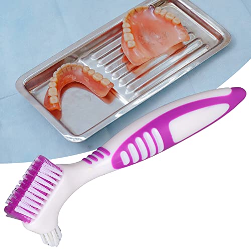 Denture Toothbrush, Double-Sided Denture Brush, Braces Cleaner, Denture Cleaning Brush, Toothbrush for Cleaning Partial Dentures, Half Dentures and Full Dentures