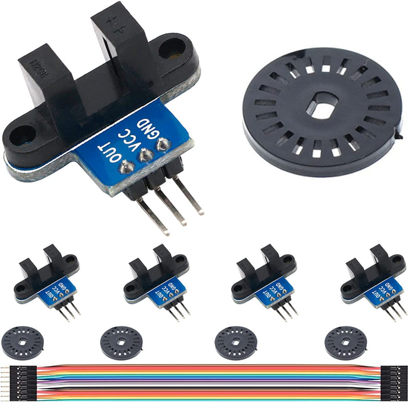Infrared Speed Measuring Sensor, IR Infrared Slotted Optocoupler Module, 3.3-5V Photo Interrupter Sensor for Motor Speed Detection or Arduino with Encoders (5 Pieces) Speed Controller Module With resettable fuse
