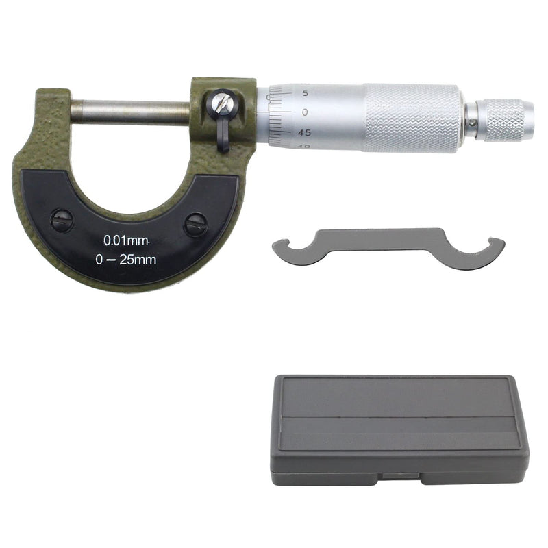 Bügelmessschraube 0-25 mm Mikrometerschraube 0.01mm Auflösung Mikrometer Auflösung Mikrometer Metrischer Bügelmessschraube Messschraube