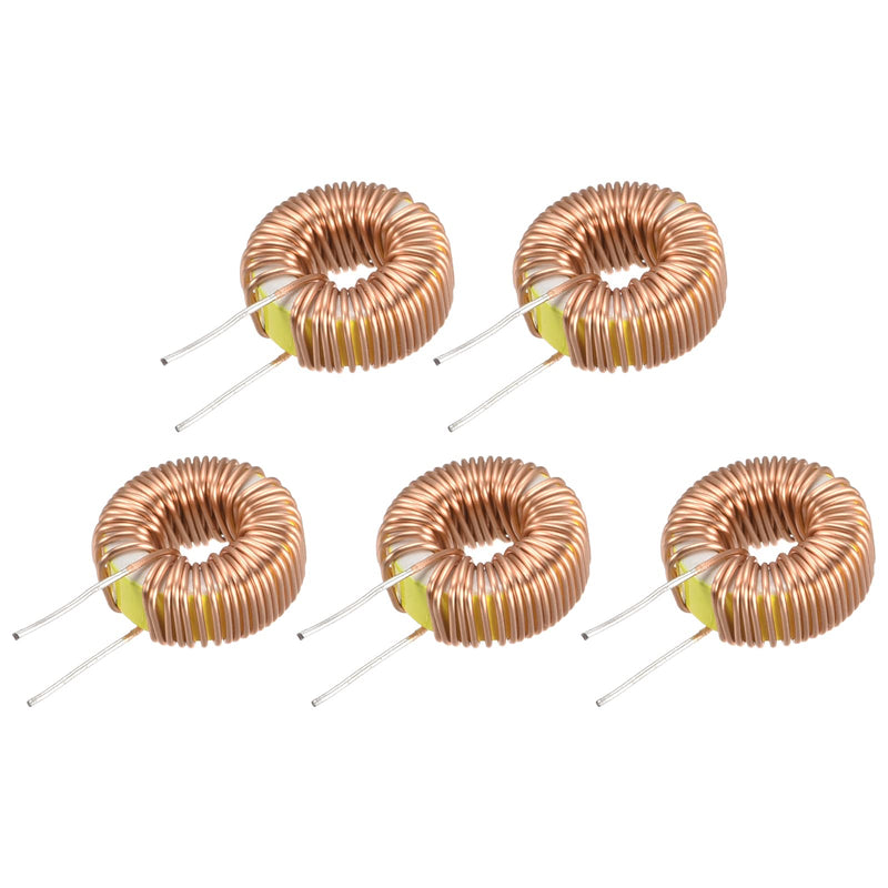 sourcing map Toroid Inductance Copper Coils Magnetic Inductance 100uH 3A for DIY Circuit Board Pack of 5