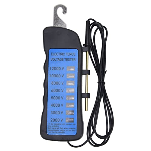 Haofy Electric Fence Voltage Tester, 12KV Neon Fence Voltage Tester 2000 to 12000V 8 Neon Indicator Lights Waterproof Fence Tester for Farms default