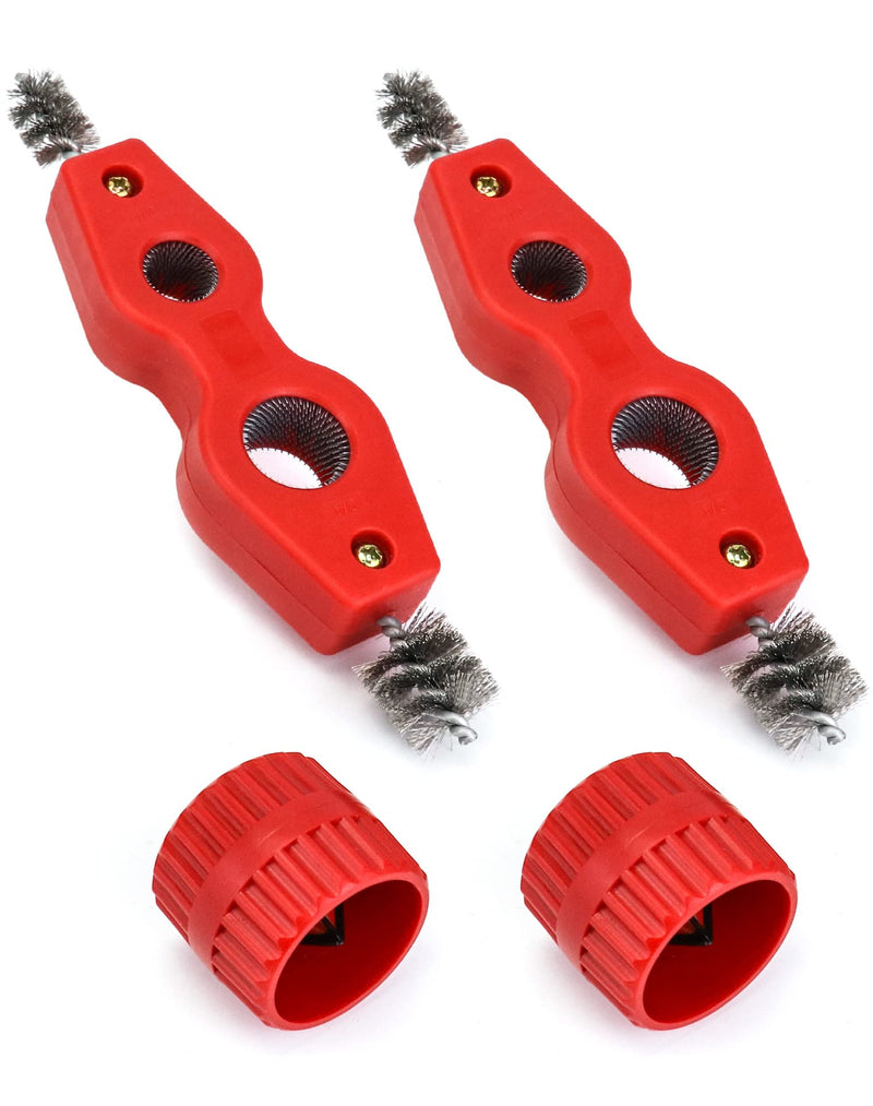[Australia - AusPower] - QWORK Indoor and Outdoor Deburring Set Consisting of 2 Copper Pipe Cleaners and 2 Reamers for Copper, PVC and Flexible Steel Pipes Kupferrohrreinigern und Reibahlen 