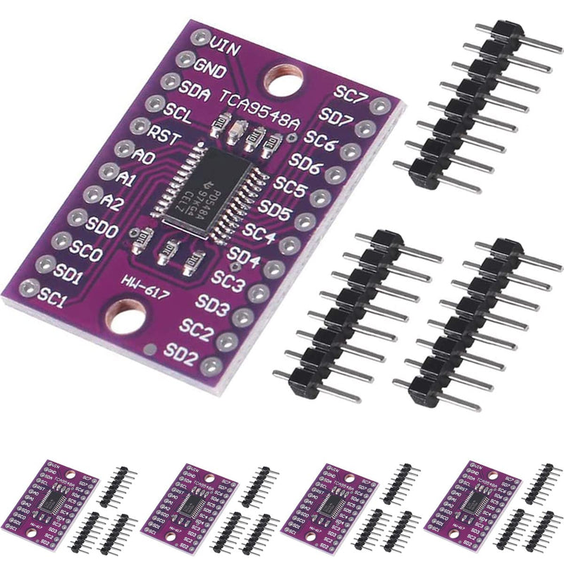 TCA9548A IIC Multiplexer Breakout Board 1.8 V - 5 V 8 Channel I2C Communication Switch Development Expansion Board with Reset for Arduino (Pack of 5)