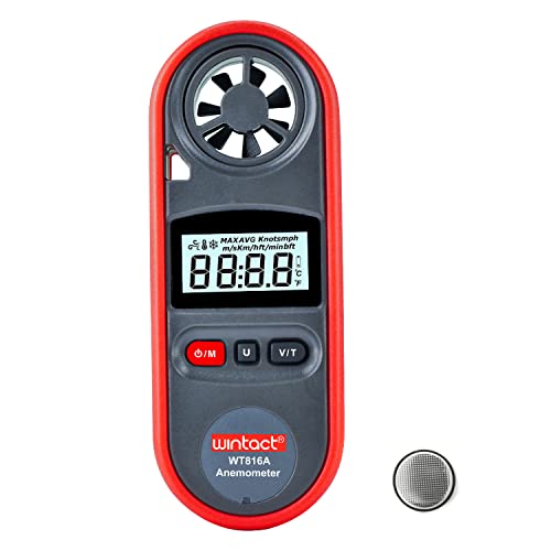 Wintact Handheld Anemometer Digital Wing Wind Speed Meter Pocket Airflow Speed Tester for Home HVAC Channel Outdoor Kite Boat Sailing Surfing