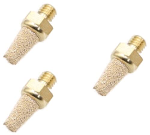 Pneumatic Silencer Made of Sintered Bronze M6 Set of 3 with Brass Thread Industrial Quality