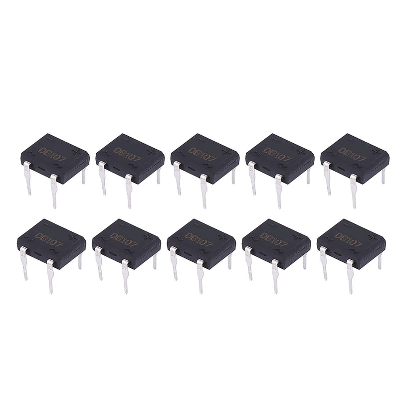 [Australia - AusPower] - DEWIN Bridge Rectifier, DB107 1A 1000V Bridge Rectifier Lead Diode for Household Appliances Industrial Electronic Circuit (Pack of 10) 