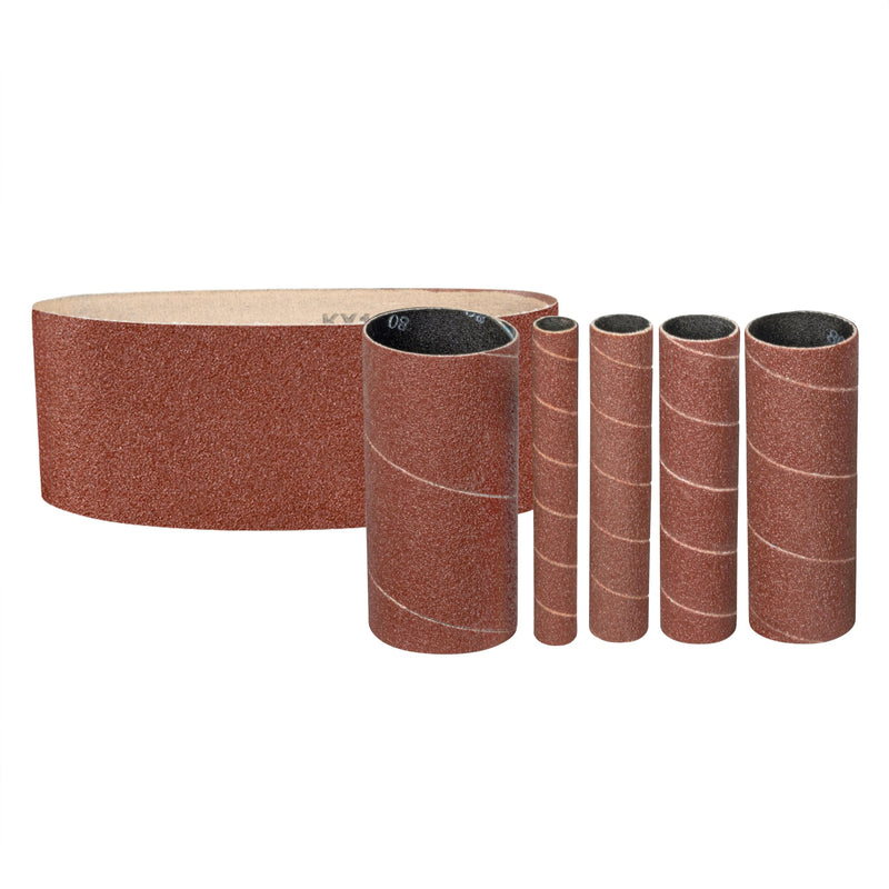[Australia - AusPower] - Güde 38364 Sanding Accessory Set K80 6-Piece Suitable for Güde #38353 Spindle Belt Sander GSBSM 450 Red 