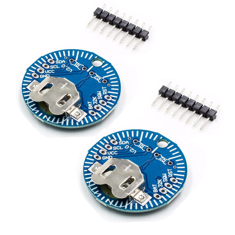 Hailege 2pcs RTC Module Real Time Clock Memory Module V2.0 I2C with Pin Header