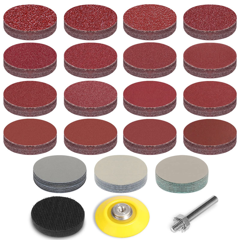 [Australia - AusPower] - STEBRUAM Pack of 190 Sanding Discs Pads 50 mm Sandpaper Velcro 2 Inch Sanding Pad Grit 40/60/80/100/120/150/180/240/320/400/600/800/1000/1200/1500/2000/3000/500 70000000 Automotive Wood Furniture 190 pieces, grit 40-7000 