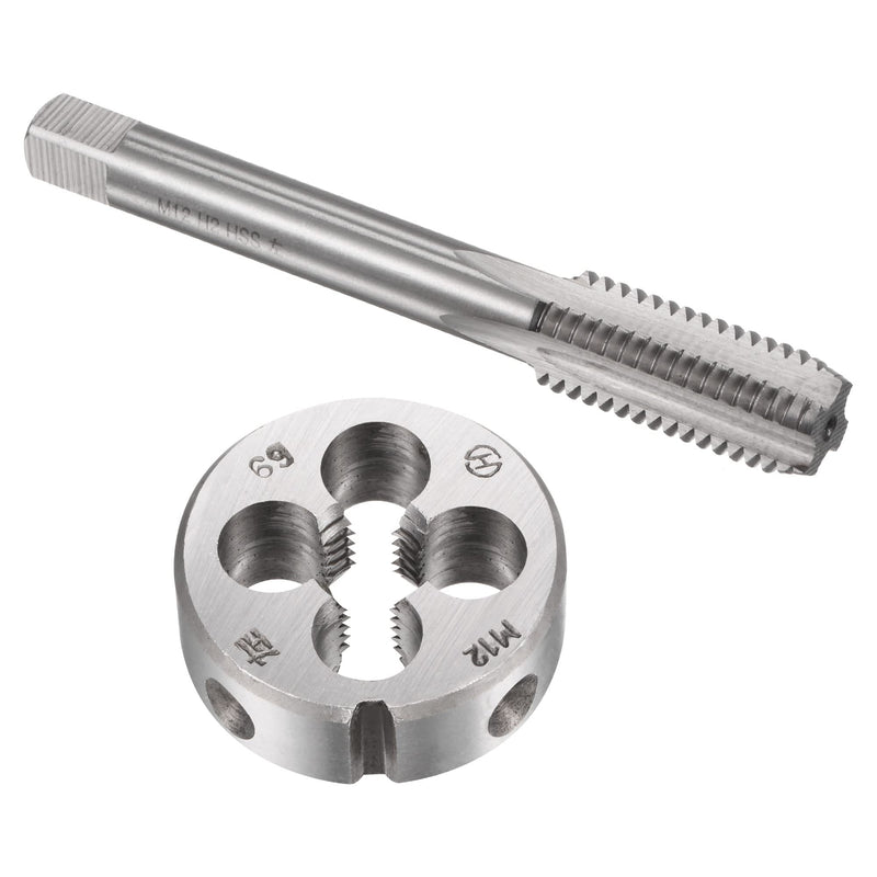 [Australia - AusPower] - sourcing map Taps and Die Sets M12 x 1.75 Metric Left Hand Thread with Straight Groove and Round Die 