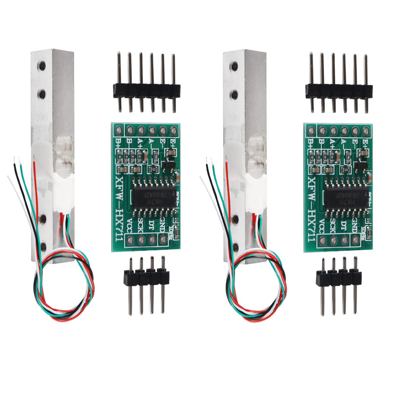 HX711 Weight Sensor Kit Amplifier AD Converter Breakout Pressure Sensor Module Digital Load Cell Weight Sensor 10 kg Set of 2
