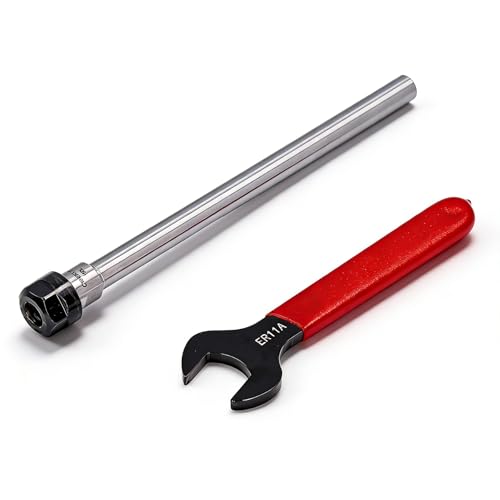 Milling Cutter Extension, C10‑ER11A‑150L 150 mm Collet Extension, ER11 Collet Chuck with Key, Clamping Range 1-7 mm C10-er11a-150l
