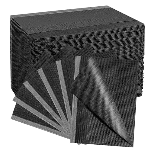 Pack of 125 Disposable Dental Boxes for Patients, 13 x 18 inches, 3-Layer Waterproof Piercing Tattoo Paper Napkin Cloth for Dental Clinic, Tattoo Station and Salon (Black) Black