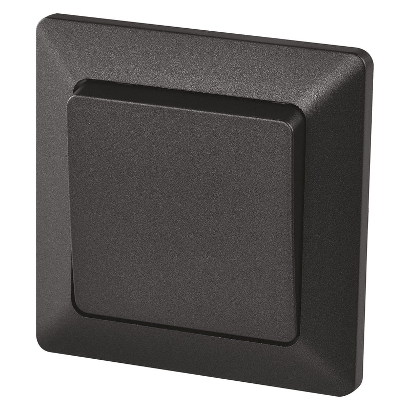 [Australia - AusPower] - EMOS Toggle Switch Black/Anthracite, Light Switch with One Rocker 250 V~/10 AX, Plastic, without Flush-Mounted Box, Protection Class IP20 for Indoor Use 