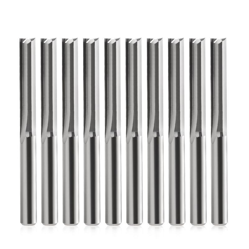 [Australia - AusPower] - End Mill, CNC Milling Cutter for Router, 2 Flutes Straight Cutter, 4 mm Shank, 4 mm Cutting Diameter, 22 mm Cutting Length, CNC Cutter for Density Plate, Solid Wood, Plywood, 10 Pieces 4X4X22mm 