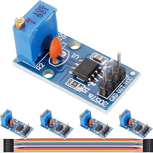 NE555 Pulse Generator 5-12V DC Adjustable Frequency Module Single Channel Signal Output Rectangular Wave Pulse Generator Signal Generator for MCU Learning (Pack of 5)