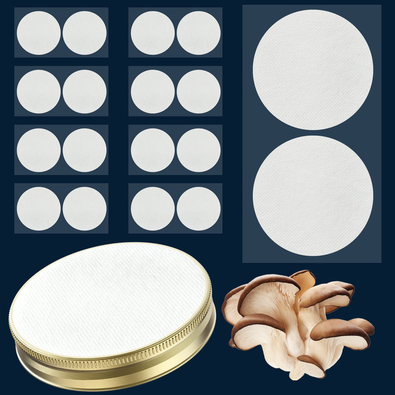[Australia - AusPower] - Synthetic Filter Paper Stickers, 82mm 0.3μm PTFE Filter Disc Strong Adhesive Wide Mouth Mason Jar Lids Mushroom Growing (Pack of 18) 