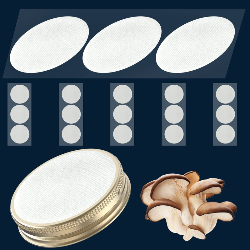 [Australia - AusPower] - Synthetic Filter Paper Sticker 65 mm 0.3 µm PTFE Filter Disc Strong Adhesive Patch for Regular Mouth Preserving Jar Lid Mushroom Culture (18 Pieces) 