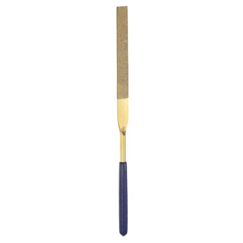 sourcing map Diamond Needle File Titanium Coated Hand Tool 5 x 180 mm | Flat File Hand Tool with TPU Handle for Metal Stone Wood