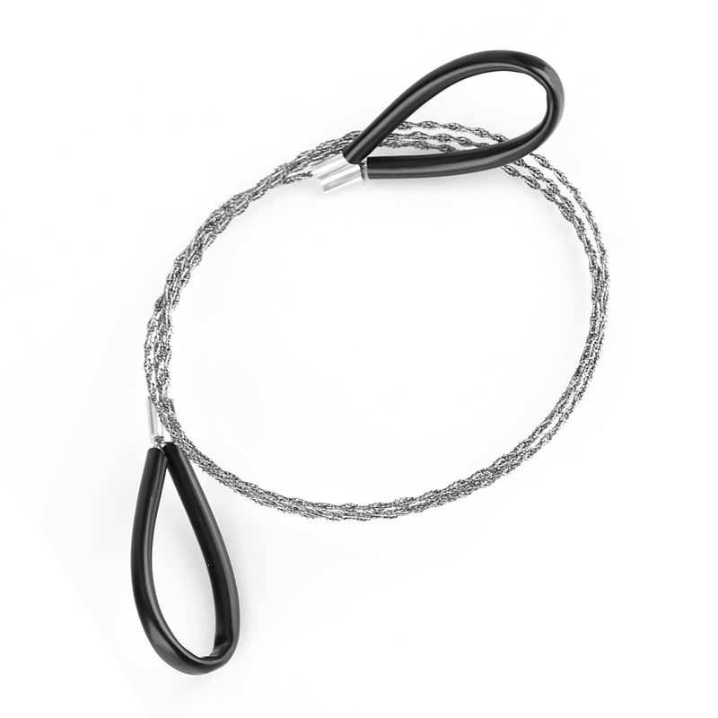 [Australia - AusPower] - ciciglow Stainless Steel Wire Saw for PVC Hoses, Pipes, Hoses, General Tools, Cable Saw, 29.53 Inch Serrated Cutting Cable with Two Handles, for Cutting Wood, Plastic, Bone, Rubber 