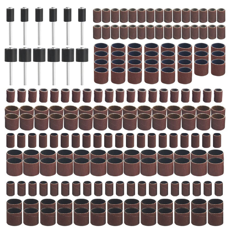 [Australia - AusPower] - WMYCONGCONG 252 Pcs Drum Grinder Set Including 180 240 320 600 Grit Sanding Drums with Drum Mandrels for Dremel Rotary Tool 