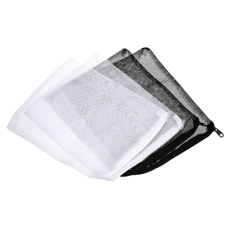 [Australia - AusPower] - PATIKIL Filter Bags 25 x 20 cm Pack of 10 Aquarium Mesh Bags with Zip White Black 