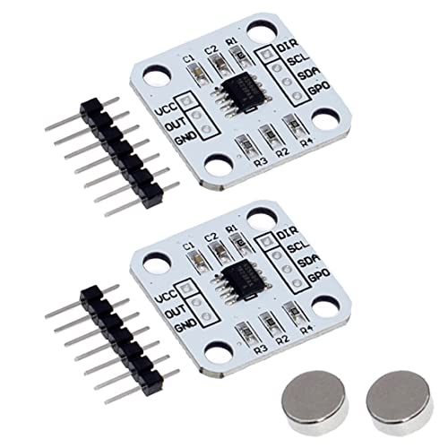 Hailege 2pcs AS5600 Magnetic Angle Measuring Sensor Magnetic Encoder Module 12Bit High Precision with Magnet