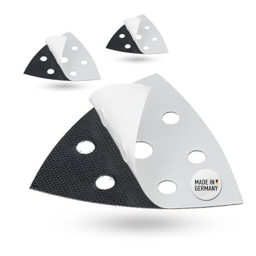 DFS Replacement for Delta Sander Sanding Plate 93 x 93 x 93 mm 6-Hole [Set of 3] Replacement Triangle Self-Adhesive for Sandpaper Triangle Sanders Set of 3