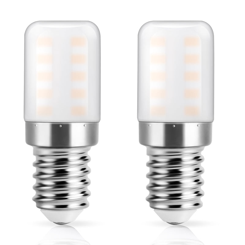 DiCuno Fridge Lamp E14 LED 3W Warm White 2700K Replaces 30W Pack of 2 | E14 LED Lamp 270 lm, CRI 82, 360° Beam Angle, Non-Dimmable, 230 V AC, for Refrigerator, Extractor, Sewing Machine, Salt Lamp