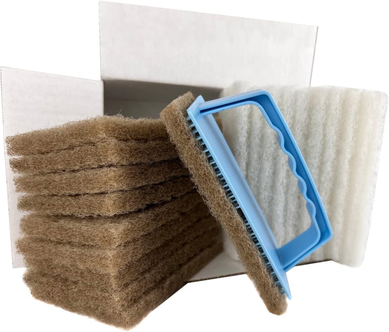 OLI NATURA Pad Set for Applying and Polishing Wood Oils | With 10 massage pads, 10 polishing pads and ergonomic pad holder - for an even, professional finish