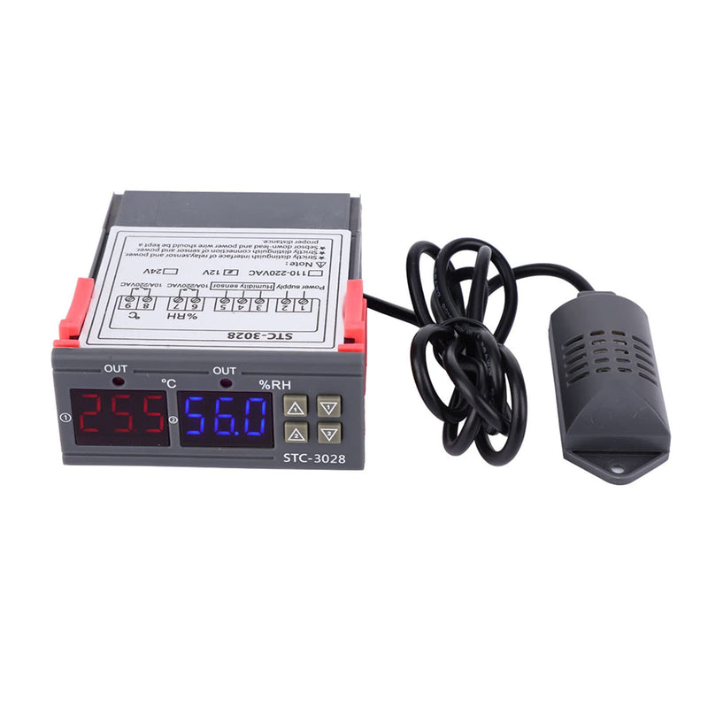 [Australia - AusPower] - STC-3028 Temperature Control Digital Display Temperature and Humidity Controller Meter with Integrated Sensor (12 V), #-01 