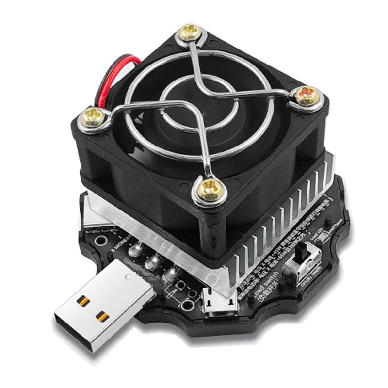 [Australia - AusPower] - WANGCL 65W USB Load Tester, Adjustable Electronic Load with Cooler Fan, Support Pd Fast Charging for Testing Charging Power in conjunction with USB Test Meters 