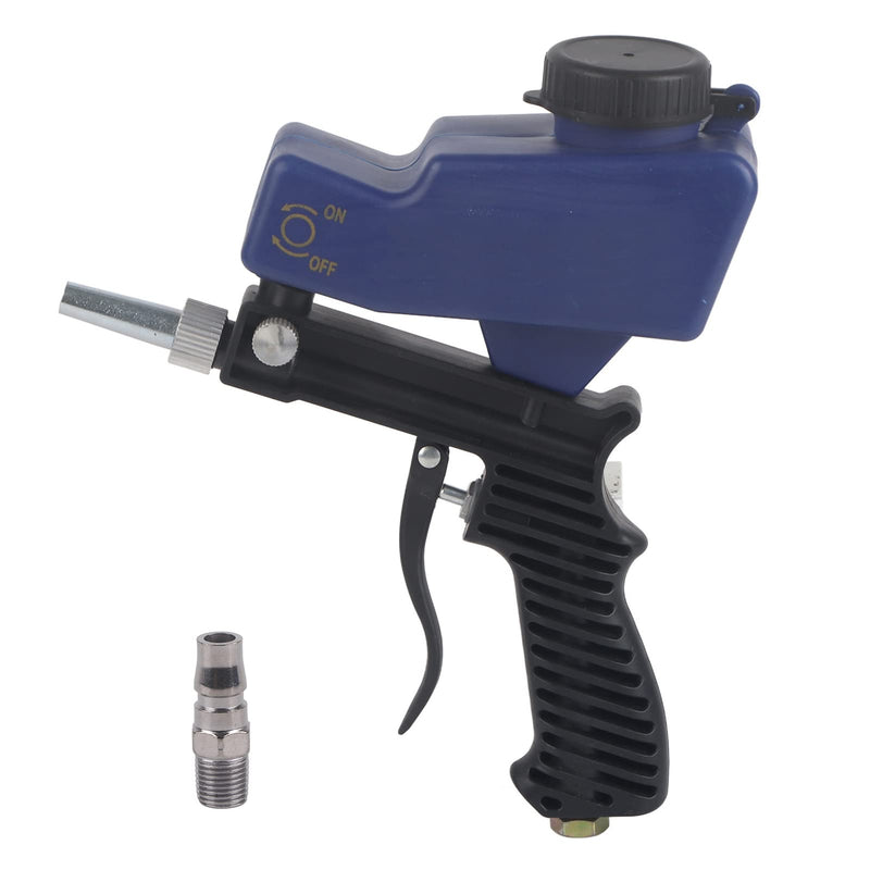 [Australia - AusPower] - Handheld Sandblaster, 70-150 PSI 6000RPM Portable Gravity Feed Sandblaster Gun Air Sandblasting Machine Sandblasting Machine Sandblasting Gun Tool Kit with Air Pipe Plug Blue 