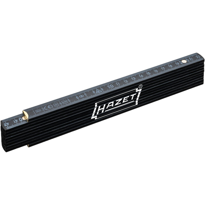 [Australia - AusPower] - HAZET Folding Ruler 2154-200 I Metre Bar 2 m, Scale: mm and cm, Printed on Both Sides, Measuring Tool with Internal Joints for Continuous Scaling, EC Accuracy Class III 