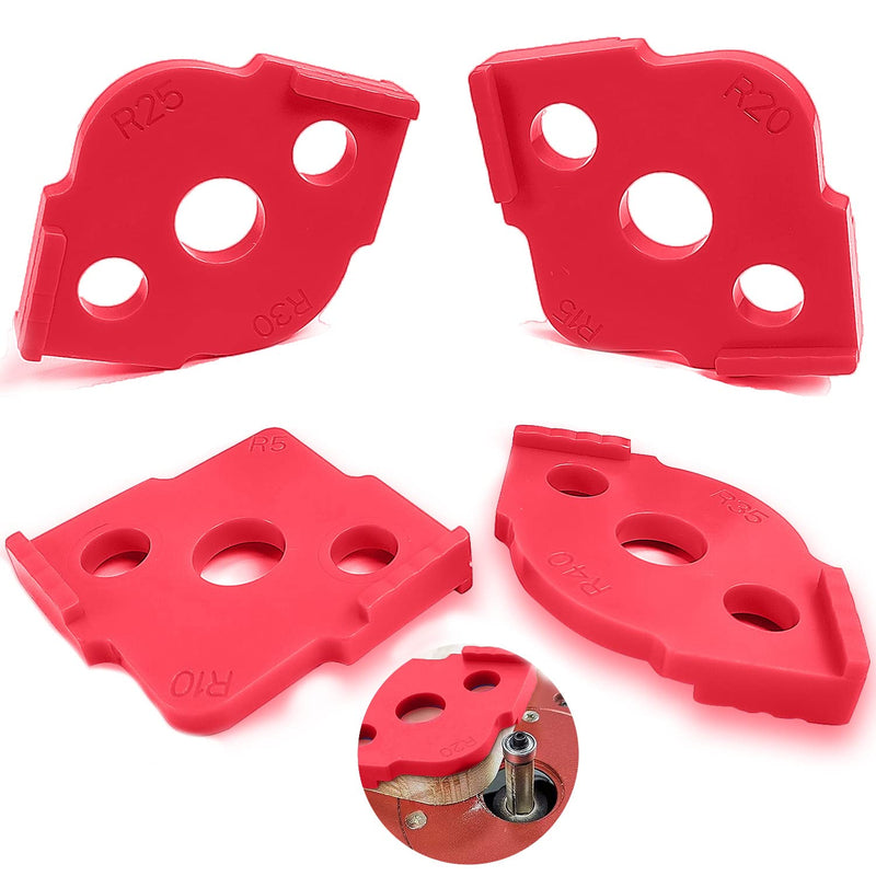 [Australia - AusPower] - Set of 4 Milling Templates for Router, Radius Jig Router Templates, for Hand Edge Trimmer, Engraving Machine, Woodworking Tool (R5 R10 R15 R20 R25 R30 R35 R40) Rot 