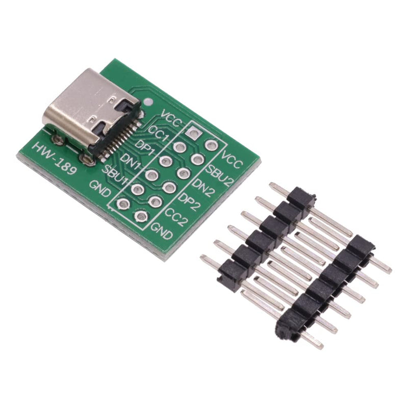 DollaTek 10pcs USB Type-C to DIP PCB Connector Bulletin Board Test Board Solder Socket Dip Pin Header Adapter Module