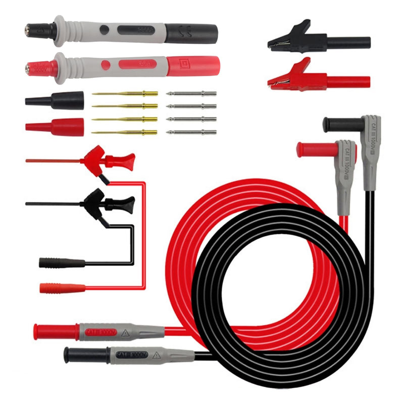 [Australia - AusPower] - P1300C Multimeter Measuring Tips Multifunctional Adjustable Probe Leads Test Pen Clip Test Lead Kit for Digital Multimeter, black, Portable 