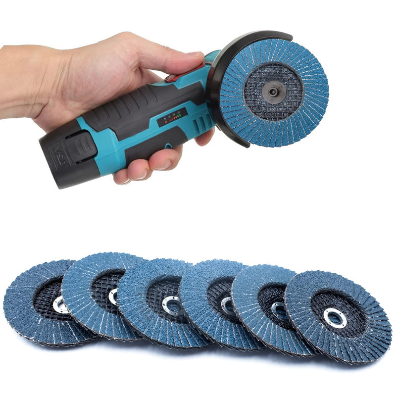 [Australia - AusPower] - Flap Discs Pack of 6 Sanding Discs 75 x 10 mm Grit 120 Suitable for Metal, Steel and Wood │ Zirconia Coated │ Flap Discs │ Sanding Discs │ Slat Discs 