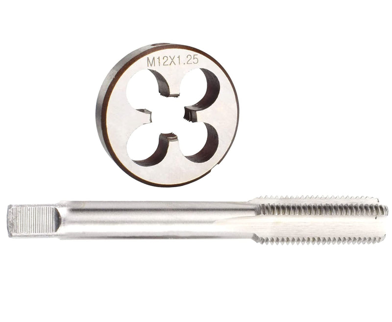 [Australia - AusPower] - M12 x 1.25mm Tap and Die Set, M12 x 1.25mm Tap and M12 x 1.25mm Round Tap for Right Hand 