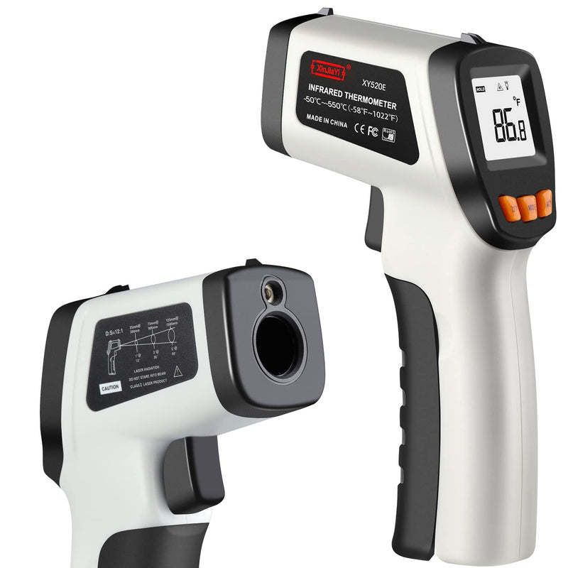 [Australia - AusPower] - Infrared Thermometer (-50°C to 550°C), XinJiaYi Laser Temperature Gun for Pizza Oven, Non-Contact Laser Thermometer Gun for Cooking/BBQ/Grill/HVAC, Surface Thermometer, Grey 