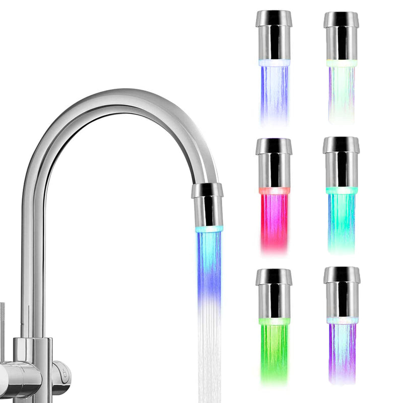 [Australia - AusPower] - VIEVRE Set of 2 LED Taps, 7 Colours Tap Attachment Kitchen, Blue Green Water Saver, LED Tap Attachment, LED Tap Attachment for Kitchen, Bathroom 