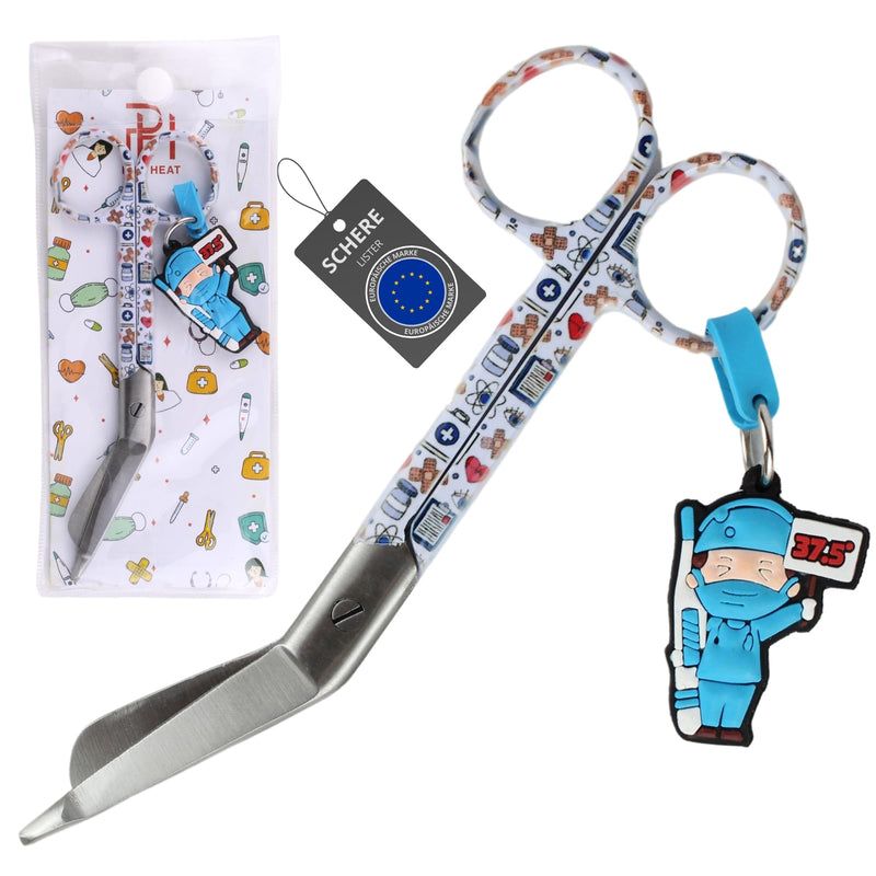[Australia - AusPower] - Ph Pro Heat Bandage Scissors Care for Nurses - Medical Scissors Made of Stainless Steel - First Aid Scissors with Engraving - Bandage Scissors Blunt Tip Nursing 