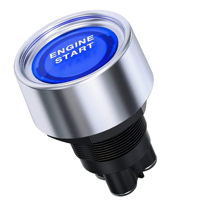 [Australia - AusPower] - GUUZI Start Motor Button Car DC 12 V/50 A Car Start Motor Button Light Button Start Ignition Push Button for Racing, On/Off Momentary Button (Blue) blue 