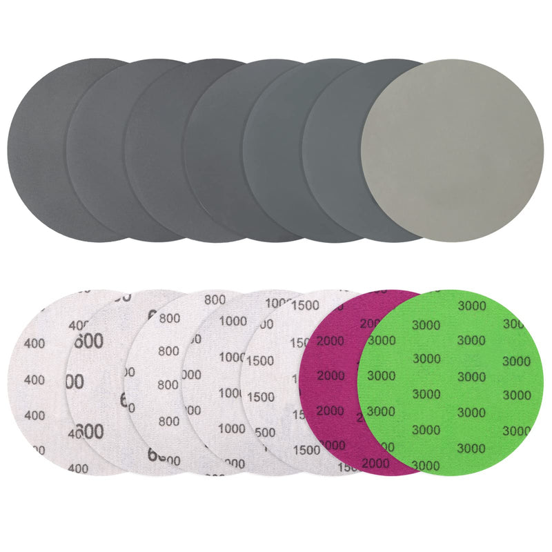 [Australia - AusPower] - VIBRATITE Pack of 70 Sandpaper 125 mm Velcro, Wet and Dry Sanding Discs, Grit 400 600 800 1000 1500 2000 3000, Without Hole Round Sandpaper for Car Metal Wood Grit 400/600/800/1000/1500/2000/3000 