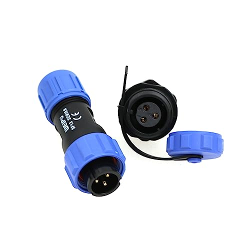 SP13 3 Pin Waterproof IP68 Housing Recessed Plug Weipu Round Cable Connector 13A 250V for Solar Audio Visual System 3Pin Set Panel Mount - Male and Female