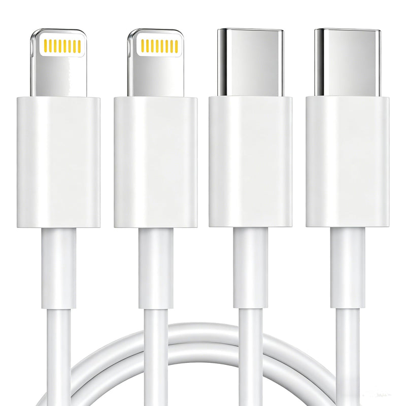 JJCALL USB C Lightning Cable 1 m 2 Pack [MFi Certified] iPhone Charging Cable, Lightning Cable Compatible with iPhone 14/13/13 Pro/12/12 Pro Max/11 Pro/X/XS/XR/8 Plus (White) 2Pack1M