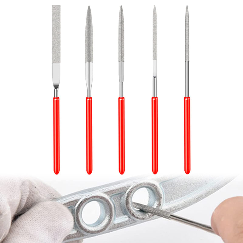 [Australia - AusPower] - Mini File Set, Needle Files Set Metal, 5 Pieces Mini Diamond Files Set, Diamond Needle File Set, Mini Diamond File, Metal Diamond Needle File Set, File Set, Diamond Files 5 Stück 